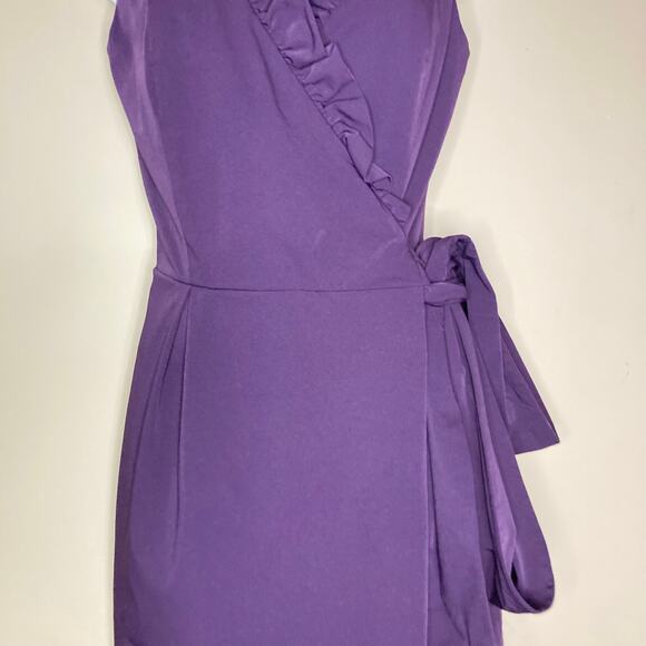 Diane Von Furstenberg Wrap Dress Size 4 DVF Hampton Sleeveless Ruffle V Neckline - Picture 4 of 16